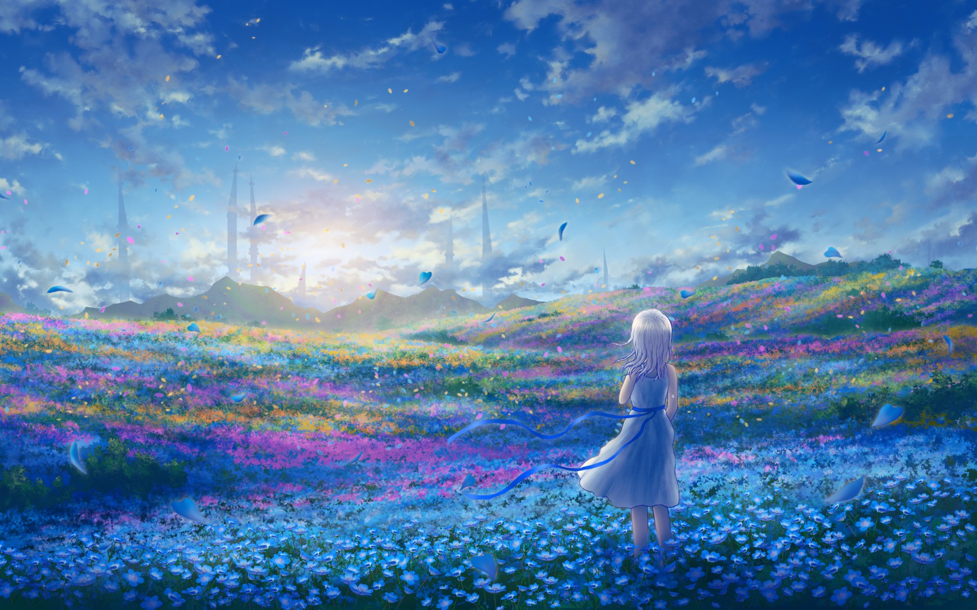 Download Meadow Anime Girl Anime Girl HD Wallpaper by 伊藤あう