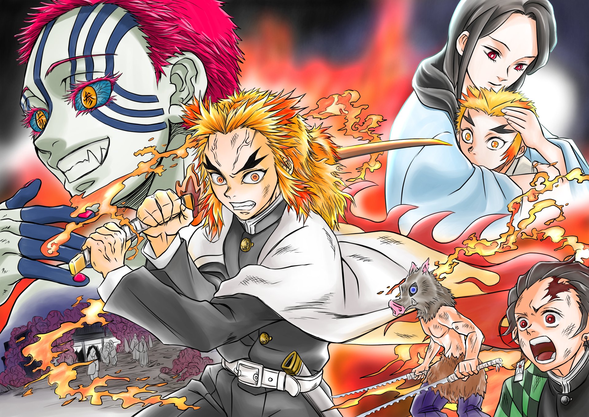 Download Kyojuro Rengoku Anime Demon Slayer: Kimetsu No Yaiba 4k Ultra ...