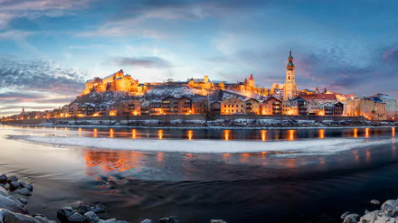  Burghausen town and Salzach river, Altötting, Bavaria, Germany by Harald Nachtmann