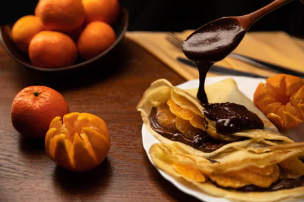 Chocolate &amp; tangerines crêpes