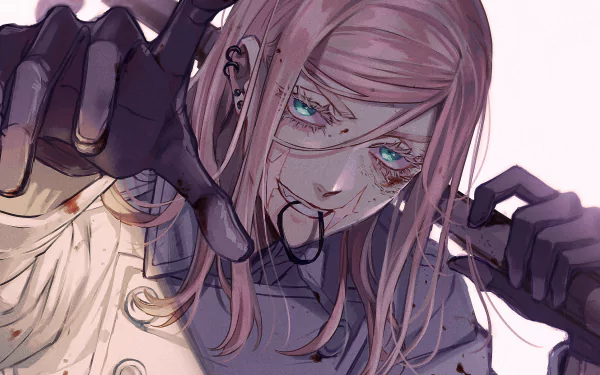 HD anime desktop wallpaper featuring Haruchiyo Sanzu from Tokyo Revengers, showcasing his intense expression and distinctive pink hair.