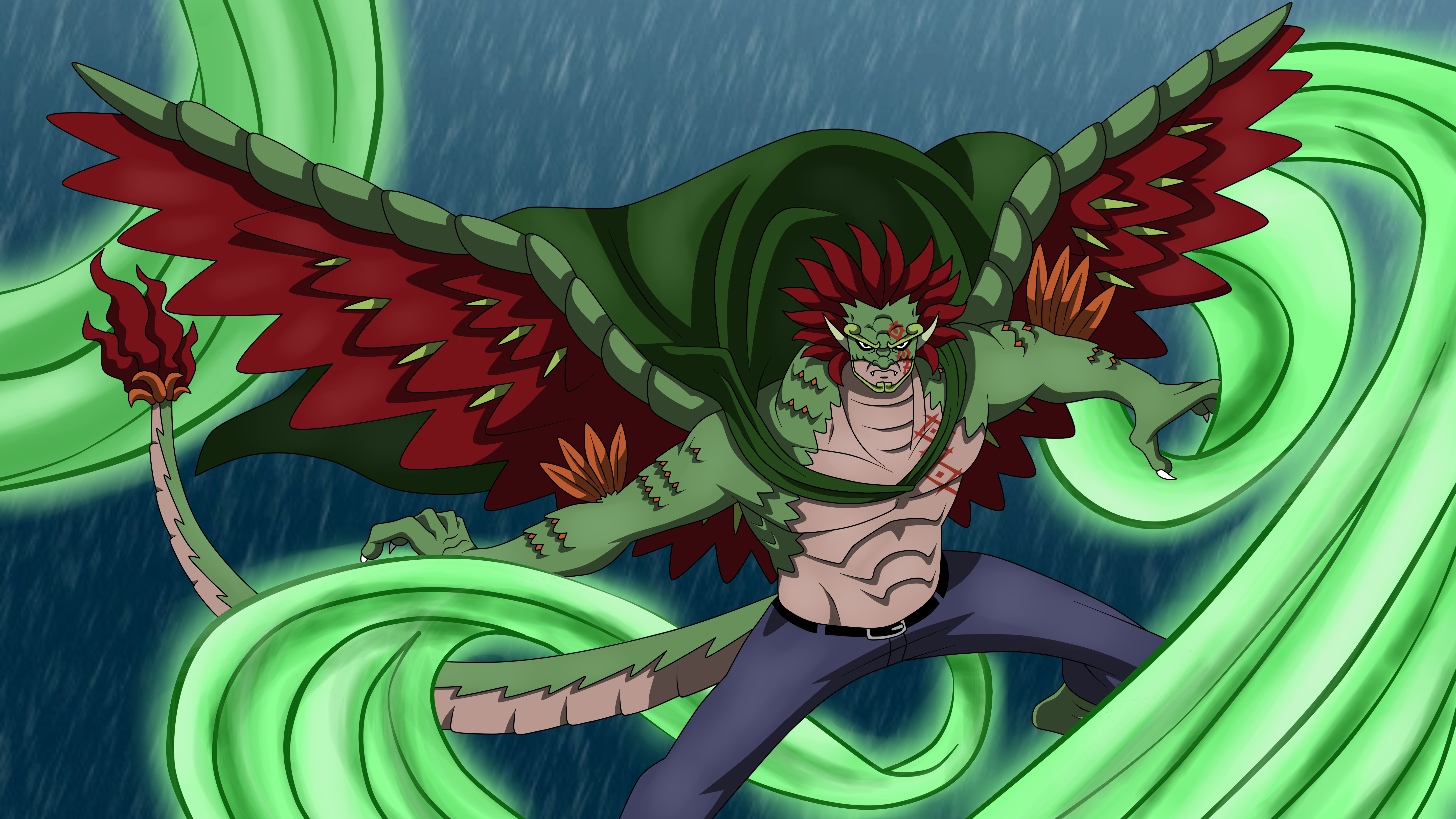 Wallpaper dragon, anime, guy, One Piece for mobile and desktop