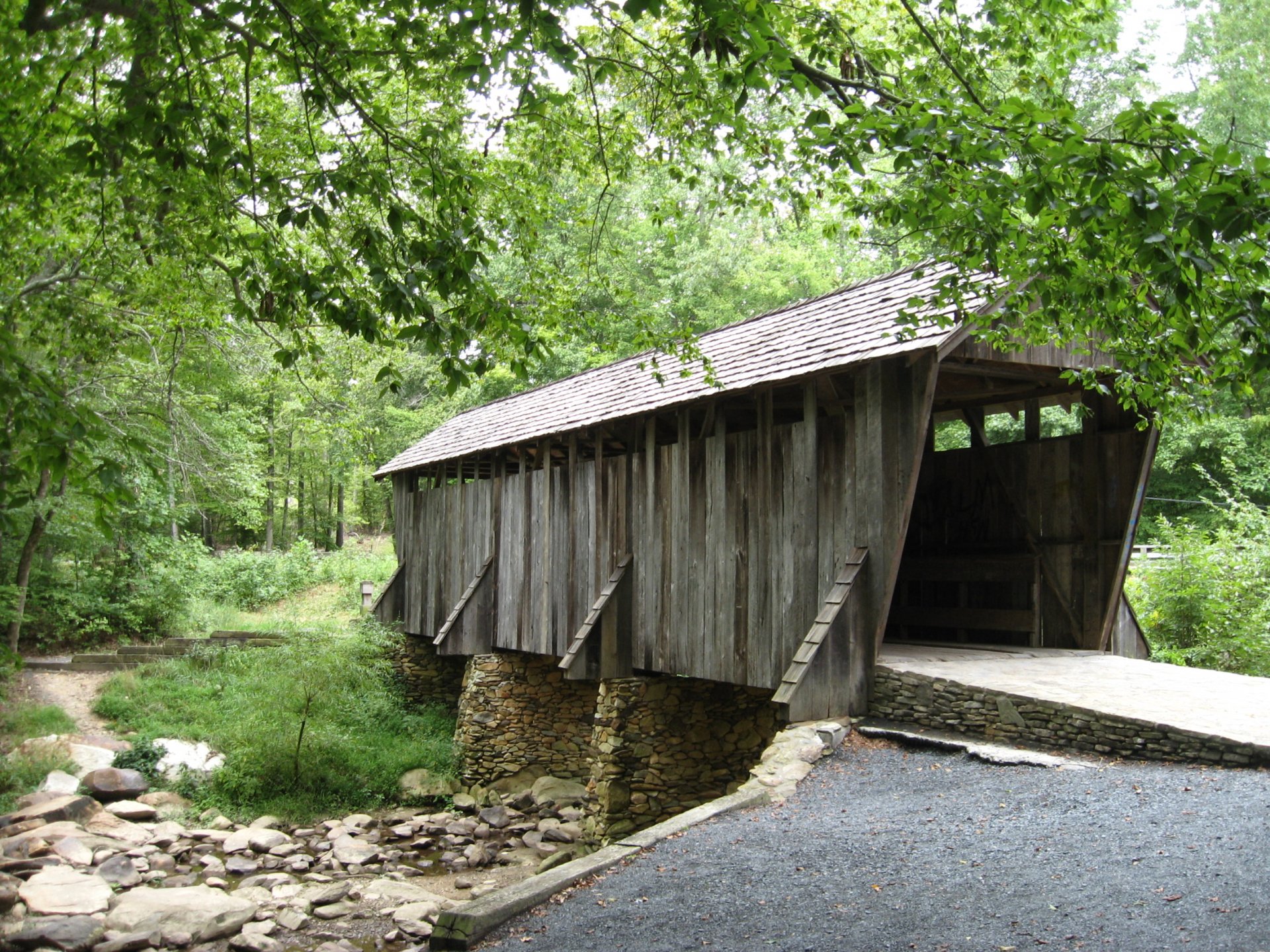 Download Man Made Covered Bridge HD Wallpaper