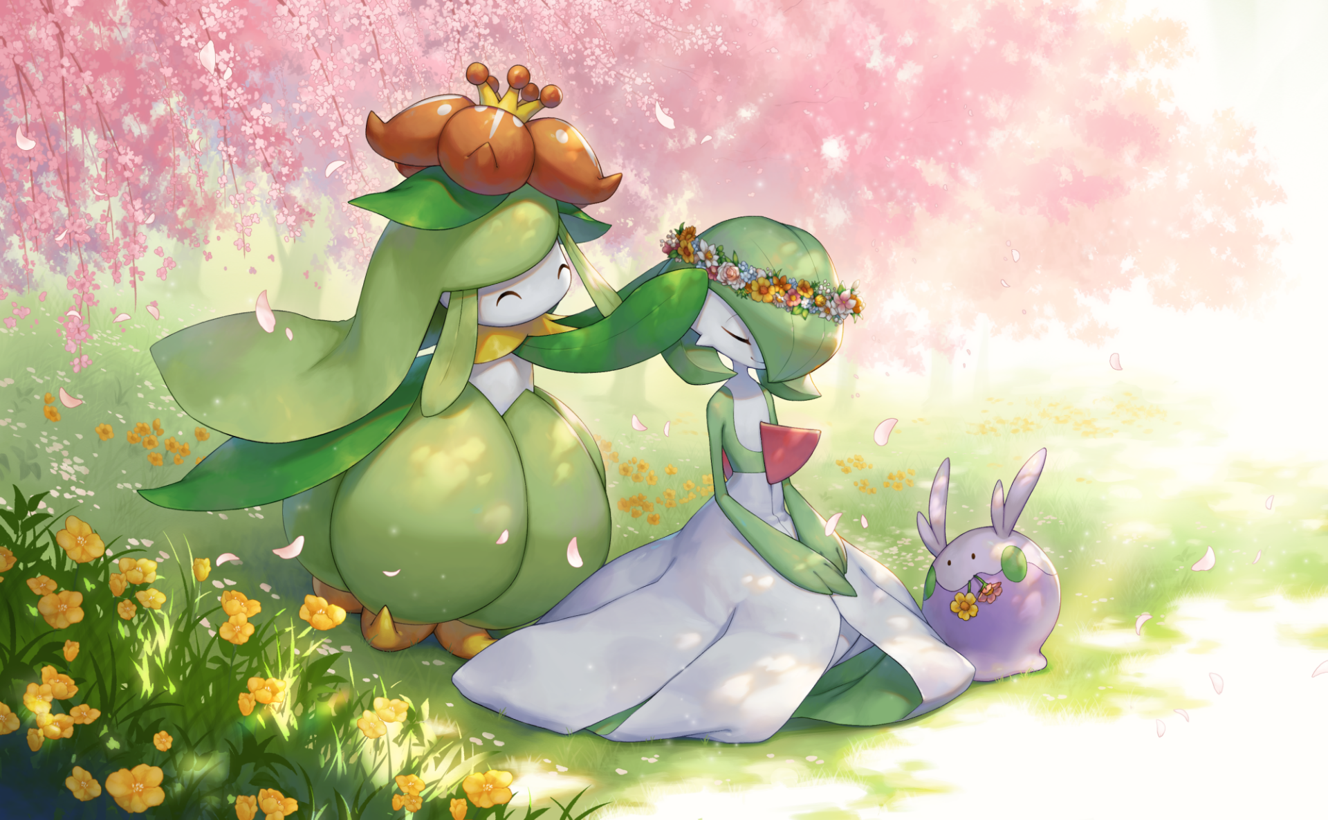 Download Goomy (Pokémon) Lilligant (Pokémon) Gardevoir (Pokémon) Anime Pokemon HD Wallpaper