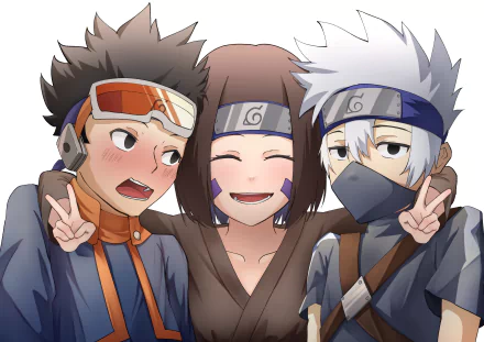 Rin Nohara Obito Uchiha Kakashi Hatake Anime Naruto HD Desktop Wallpaper | Background Image