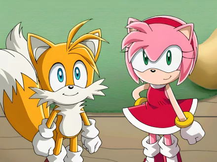 Amy Rose Miles 'Tails' Prower Anime Sonic X HD Desktop Wallpaper | Background Image