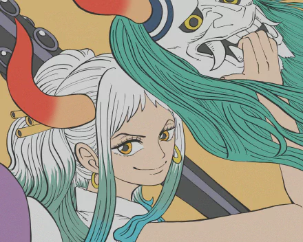 HD anime wallpaper featuring Yamato from One Piece with vibrant colors and dynamic composition for PC desktop background.