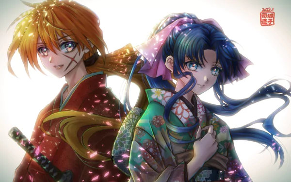 Kaoru Kamiya Kenshin Himura Anime Rurouni Kenshin HD Desktop Wallpaper | Background Image