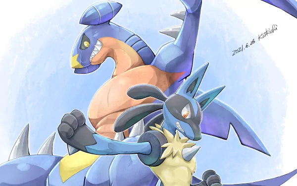 Lucario (Pokémon) Garchomp (Pokémon) video game Pokemon HD Desktop Wallpaper | Background Image
