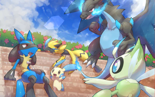 Zeraora Minun (Pokémon) Lucario (Pokémon) Charizard (Pokémon) video game Pokémon X and Y HD Desktop Wallpaper | Background Image