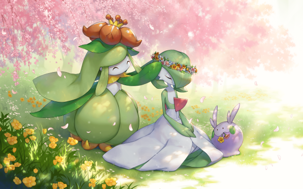 Anime Pokémon Gardevoir Lilligant Goomy HD Wallpaper | Background Image