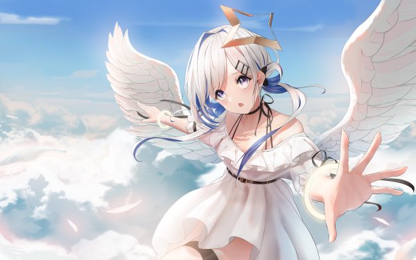 Anime Virtual Youtuber Amane Kanata Hololive Angel HD Wallpaper | Background Image
