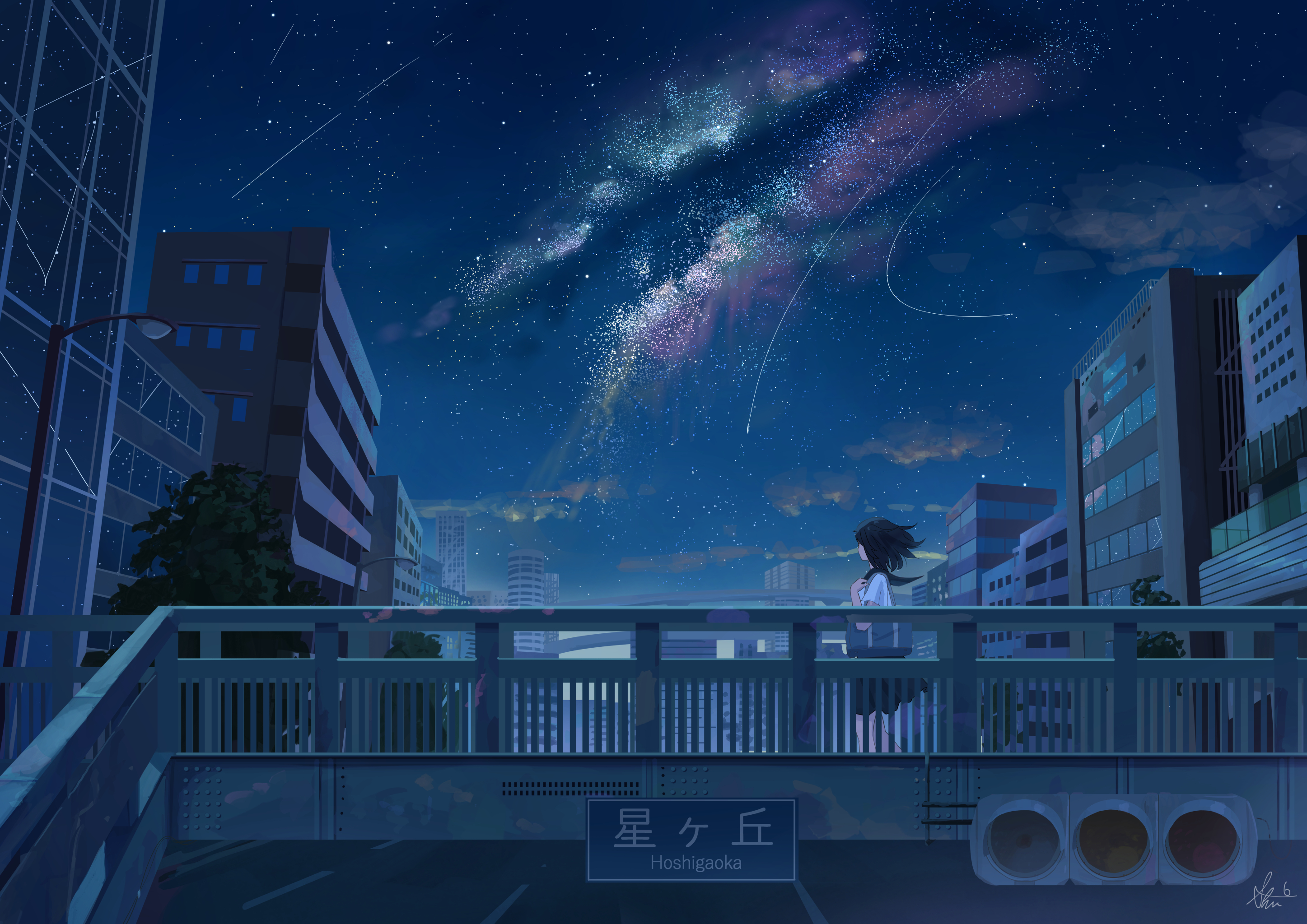 Anime Night HD Wallpaper by しゅろく/shurock