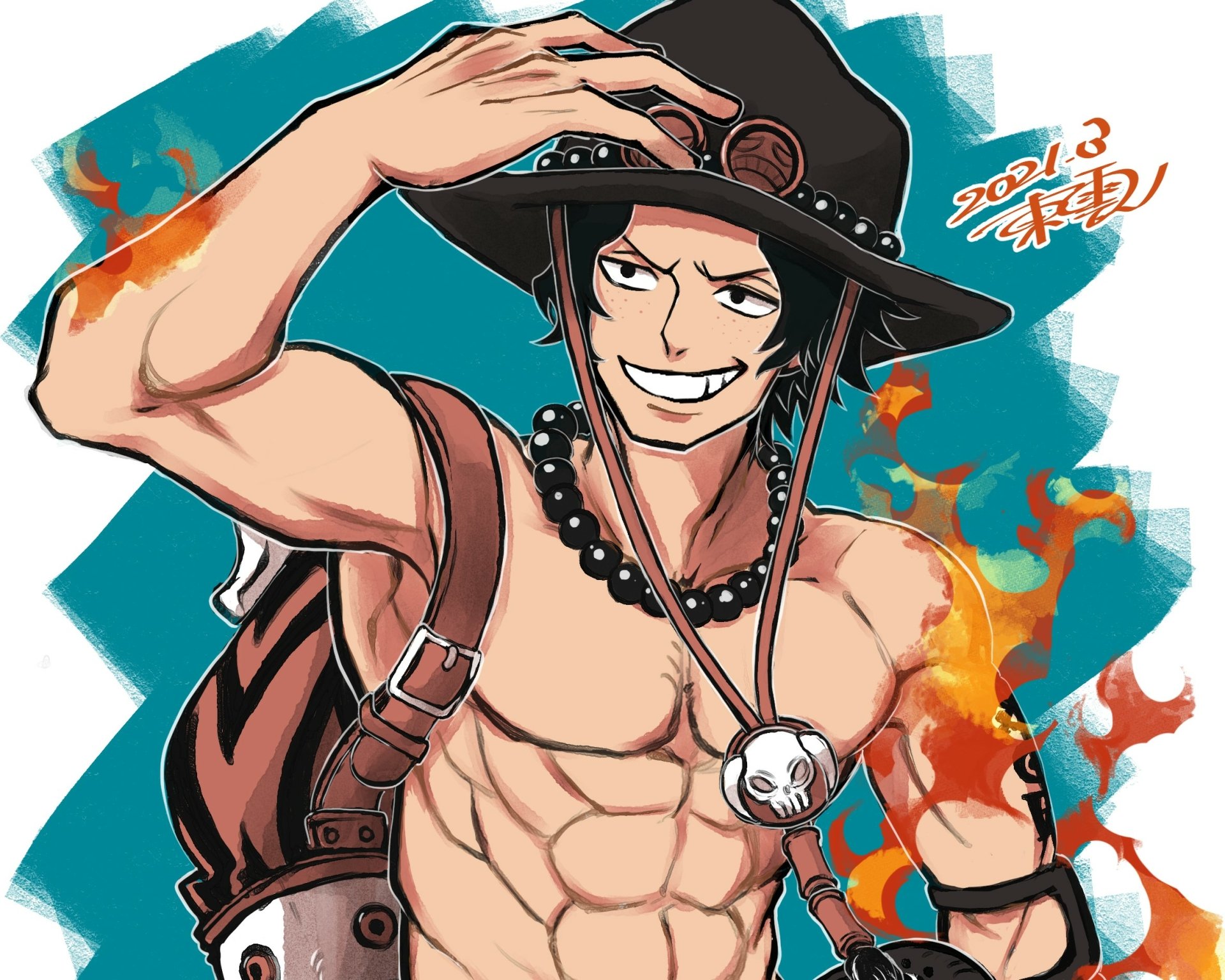 Download Portgas D. Ace Anime One Piece HD Wallpaper by あにや(東雲)
