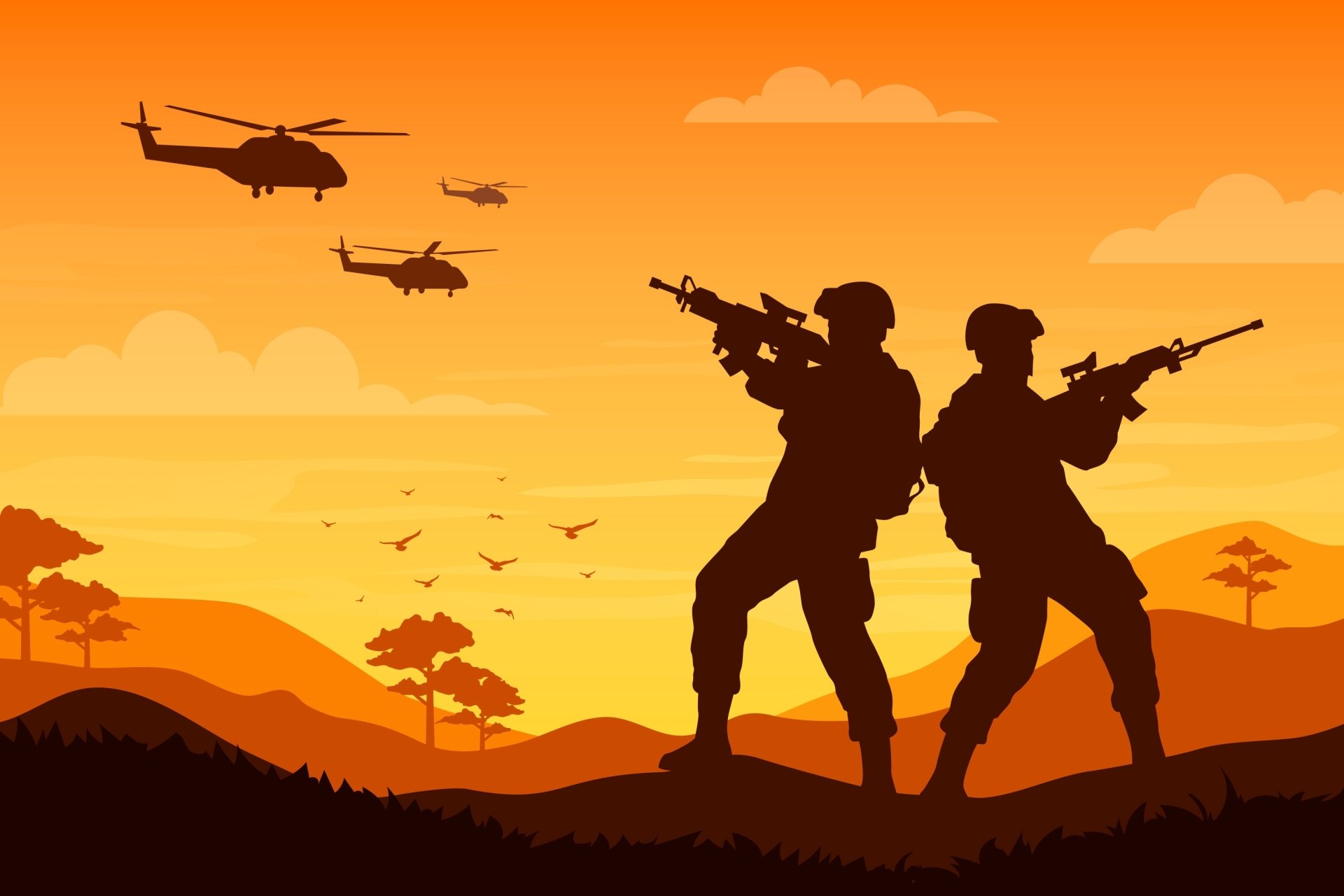 Download Silhouette Military Soldier Soldier Silhouette HD Wallpaper