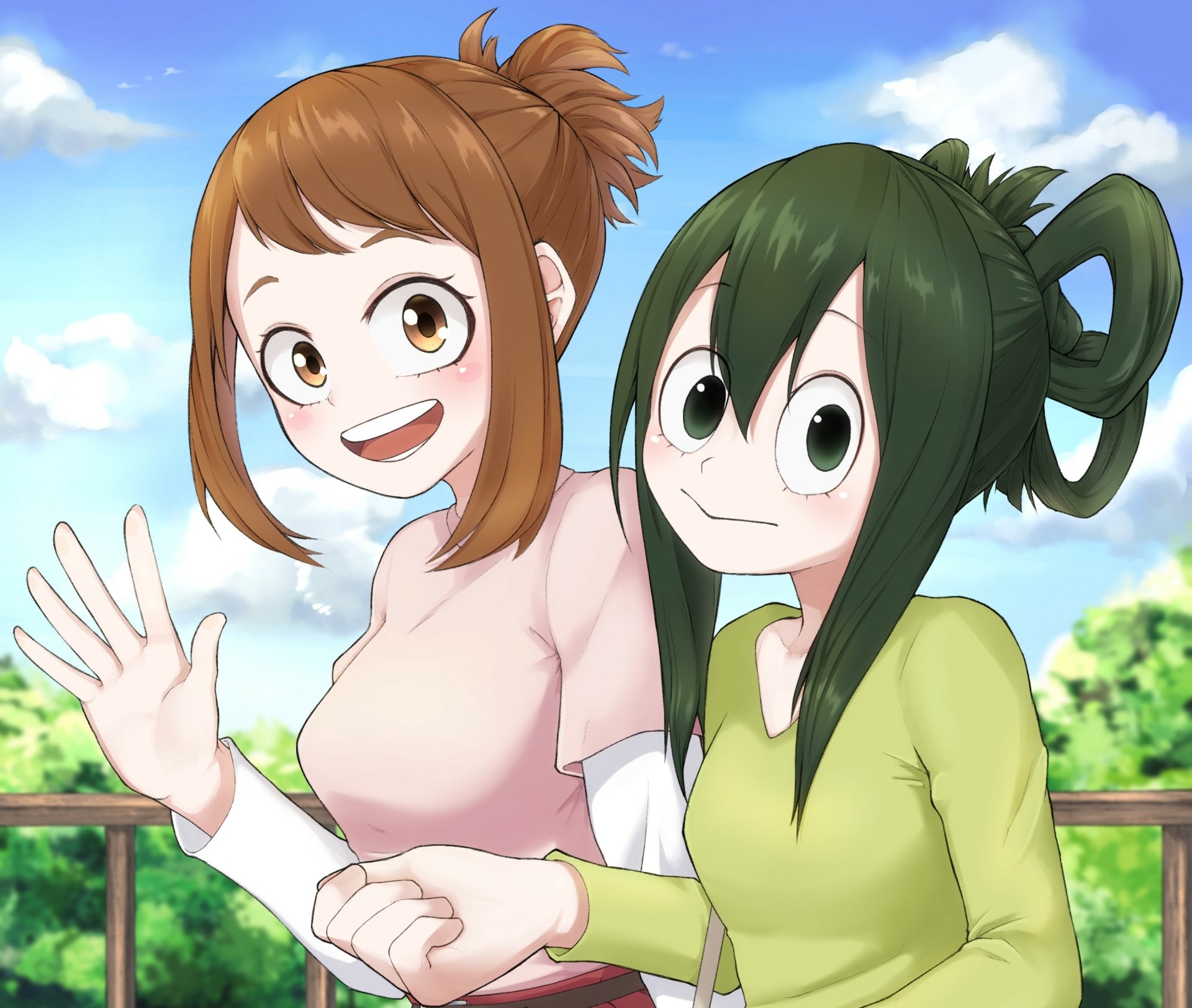 Download Tsuyu Asui Ochaco Uraraka Anime My Hero Academia HD Wallpaper by yuhi