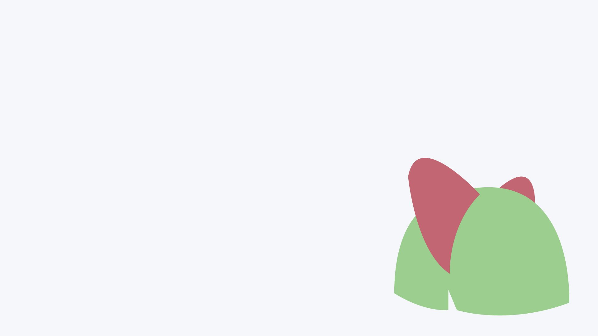 Minimalist HD PC desktop wallpaper featuring the Psychic Pokémon Ralts with a simple anime-inspired design.