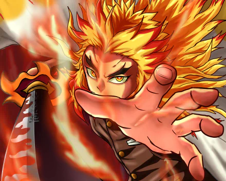 Kyojuro Rengoku Anime Demon Slayer: Kimetsu no Yaiba HD Desktop Wallpaper | Background Image