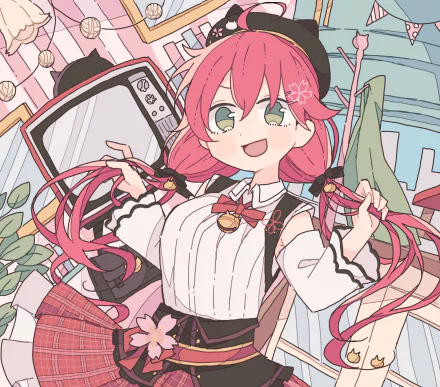 hololive Sakura Miko Anime Virtual Youtuber HD Desktop Wallpaper | Background Image