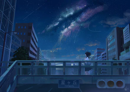 building city Anime night anime night anime city HD Desktop Wallpaper | Background Image