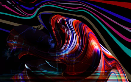 Abstract digital art with vivid, swirling colors and dynamic lines, designed as a 4K Ultra HD PC desktop wallpaper inspired by Windows 11 technology themes.