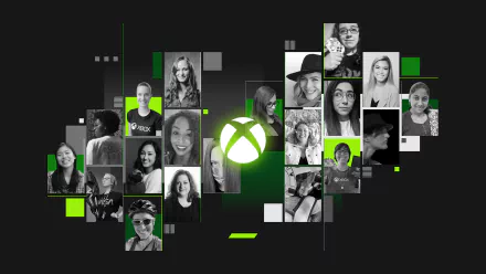 HD Xbox themed desktop wallpaper featuring a collage of diverse people with the Xbox logo.
