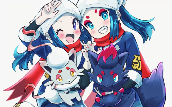 Zorua (Pokémon) Akari (Pokémon) video game Pokémon Legends: Arceus HD Desktop Wallpaper | Background Image