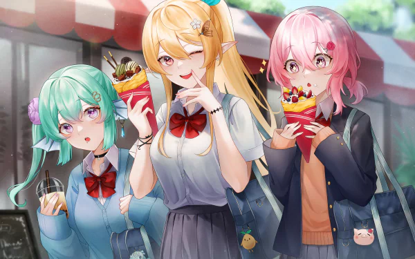Rosemi Lovelock Pomu Rainpuff Finana Ryugu Anime Virtual Youtuber HD Desktop Wallpaper | Background Image