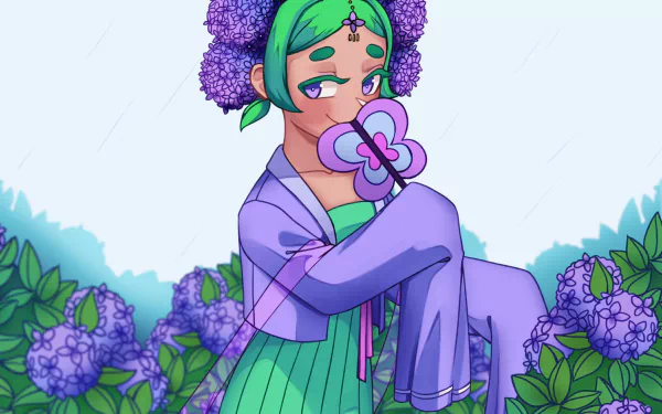 Hydrangea Cookie (Cookie Run) video game Cookie Run: OvenBreak HD Desktop Wallpaper | Background Image