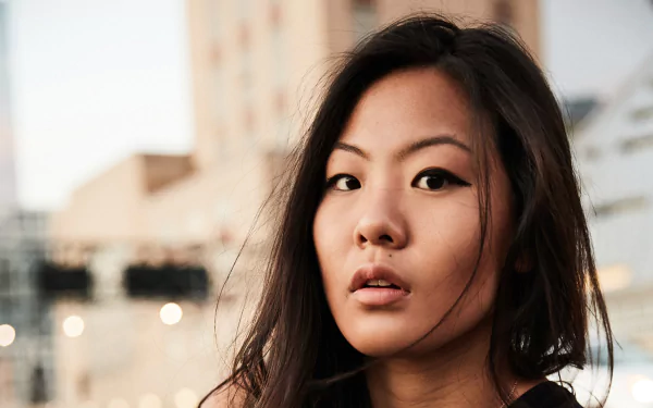face portrait asian actress Celebrity Nicole Kang HD Desktop Wallpaper | Background Image