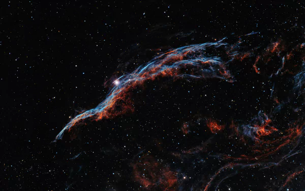 HD desktop wallpaper featuring a sci-fi themed image of a colorful nebula against the backdrop of a starry night sky.