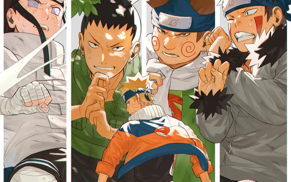 Kiba Inuzuka Chōji Akimichi Shikamaru Nara Neji Hyūga Naruto Uzumaki Anime Naruto HD Desktop Wallpaper | Background Image