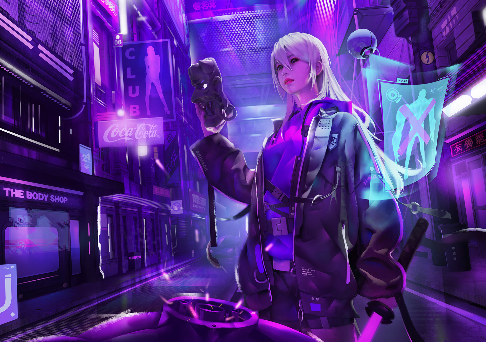 Cyberpunk SciFi Style Girl - UPSCALED Wallpaper #3 by Vilescythe94