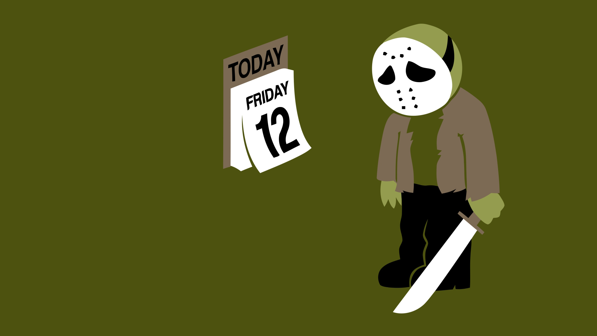 Jason Voorhees wearing a creepy mask, representing the horror movie Friday the 13th.