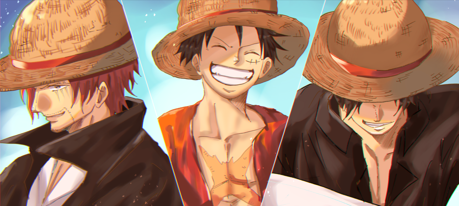 Download Monkey D. Luffy Shanks (One Piece) Anime One Piece HD Wallpaper by Suzu