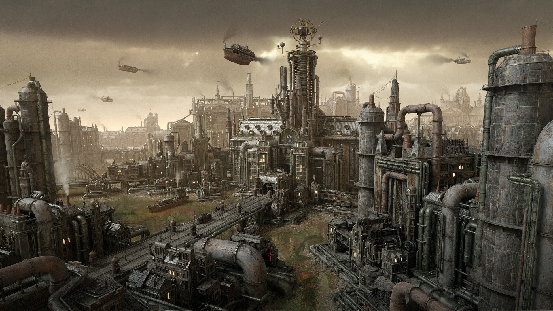 Download Sci Fi Dieselpunk HD Wallpaper by Max Bedulenko