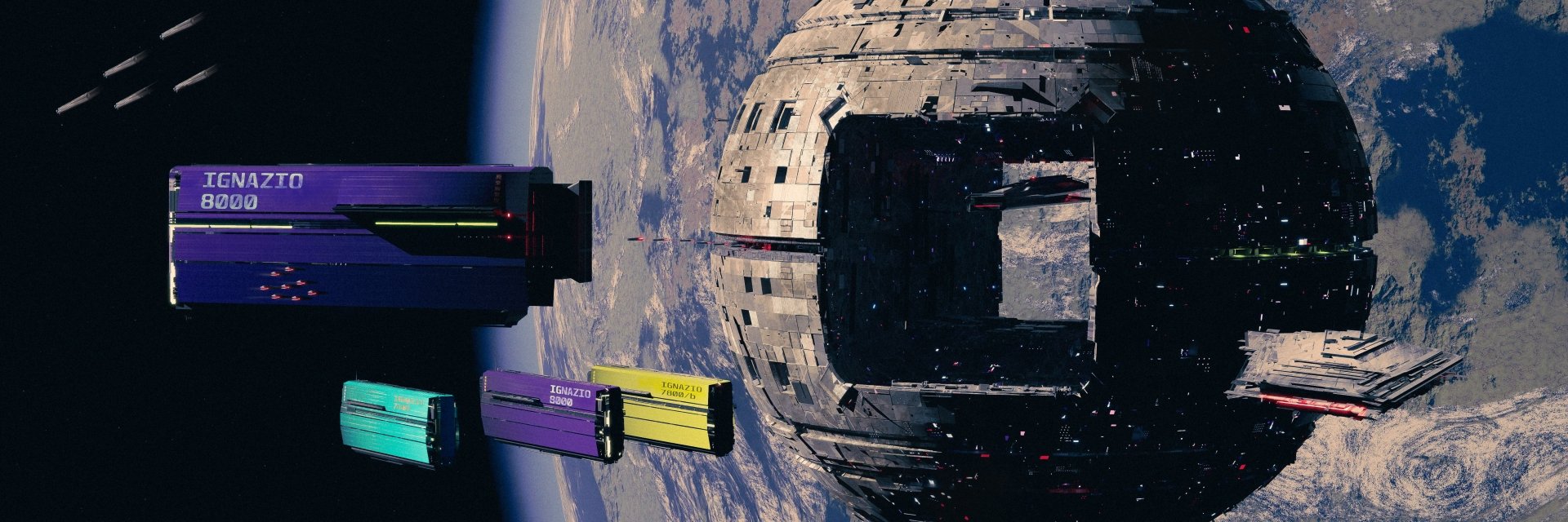 Download Sci Fi Space Station 4k Ultra HD Wallpaper by Kreutzberg.dsgn