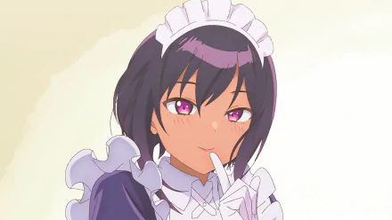 HD PC desktop wallpaper of Lilith from the anime My Recently Hired Maid Is Suspicious, featuring her in a maid outfit with a playful expression.