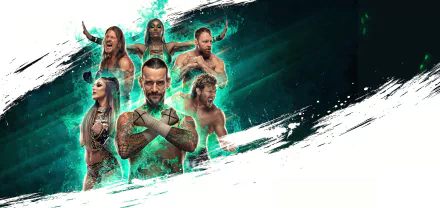 Chris Jericho Britt Baker Kenny Omega CM Punk AEW video game AEW: Fight Forever HD Desktop Wallpaper | Background Image