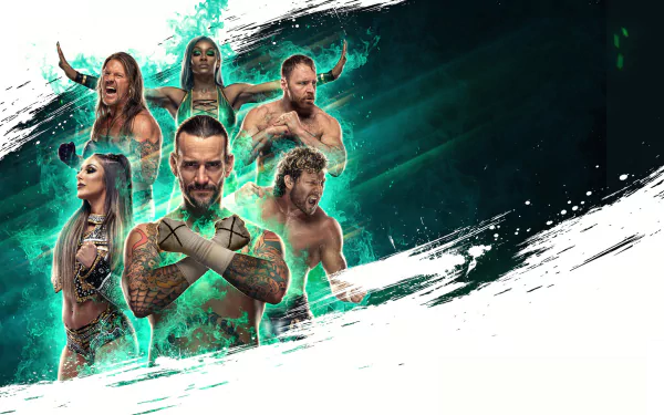 Chris Jericho Britt Baker Kenny Omega CM Punk AEW video game AEW: Fight Forever HD Desktop Wallpaper | Background Image