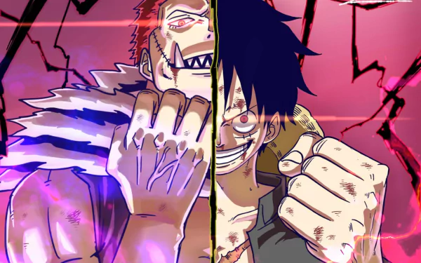 Monkey D. Luffy Charlotte Katakuri Anime One Piece HD Desktop Wallpaper | Background Image