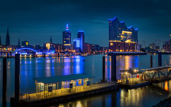 night Germany man made Hamburg HD Desktop Wallpaper | Background Image