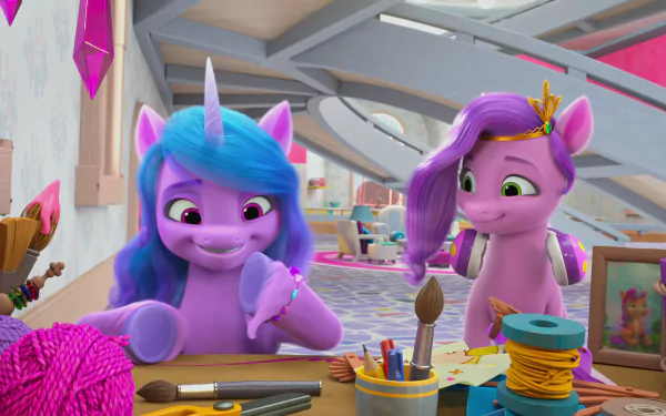 Pipp Petals Izzy Moonbow TV Show My Little Pony: Make Your Mark HD Desktop Wallpaper | Background Image