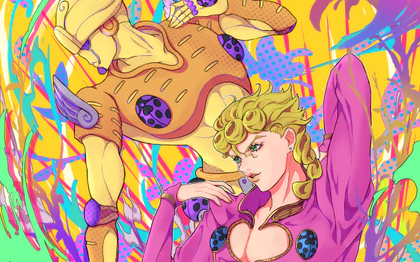 Gold Experience (Jojo's Bizarre Adventure) Giorno Giovanna JoJo's Bizarre Adventure: Golden Wind Anime Jojo's Bizarre Adventure HD Desktop Wallpaper | Background Image
