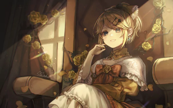 Rin Kagamine Anime Vocaloid HD Desktop Wallpaper | Background Image