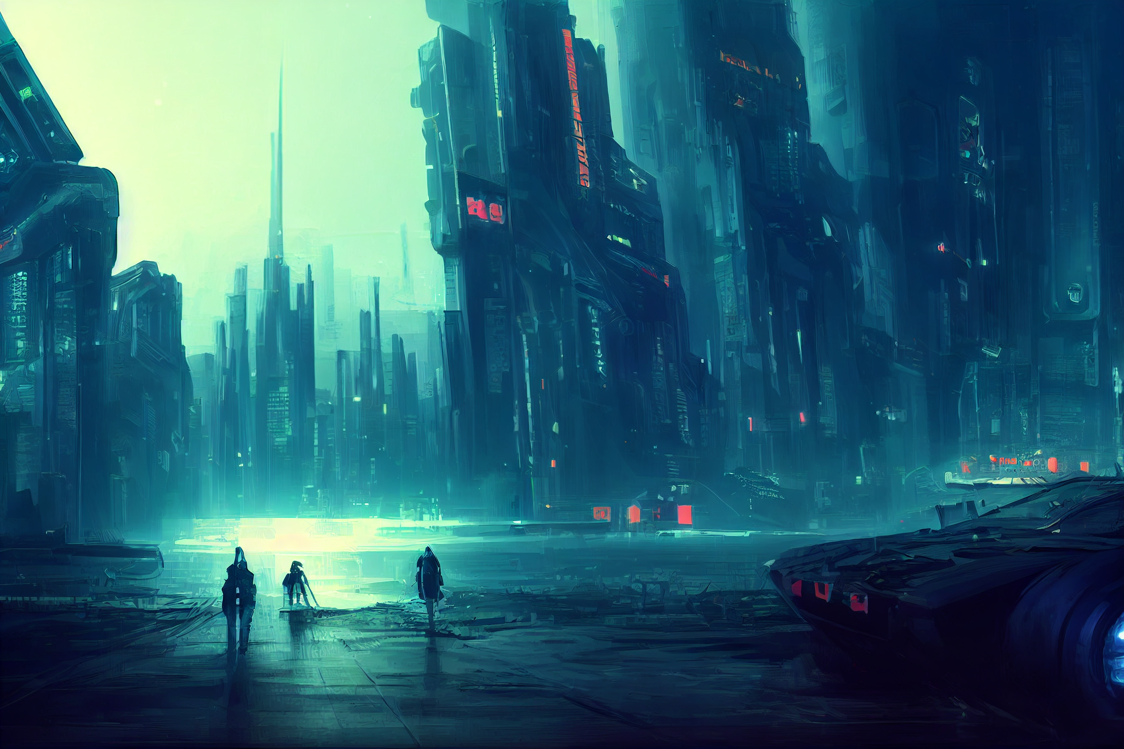 Futuristic, City, Cyberpunk, Blue Cyberpunk HD wallpaper