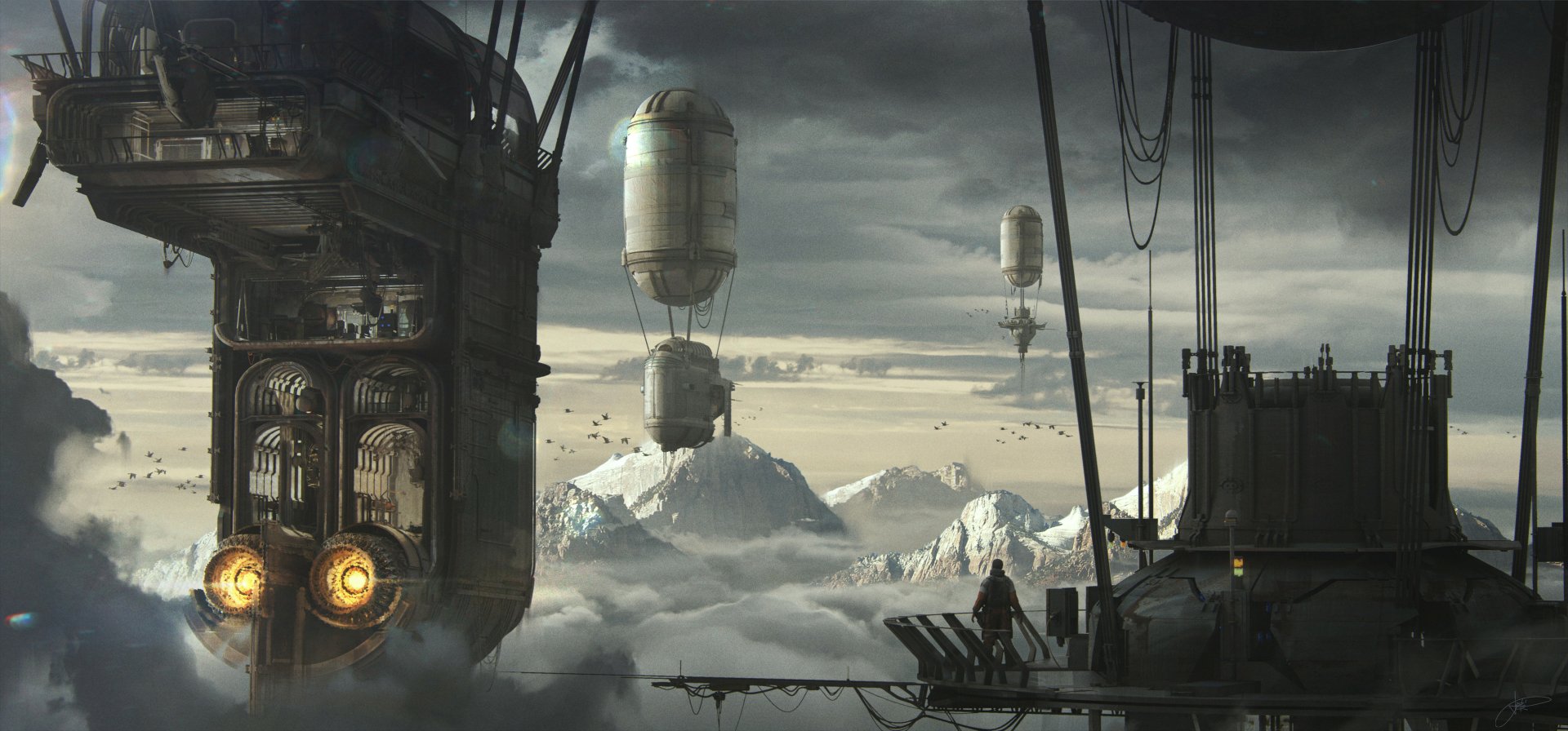 Download Sci Fi Aircraft HD Wallpaper by Ede László | 3840x1792 ...