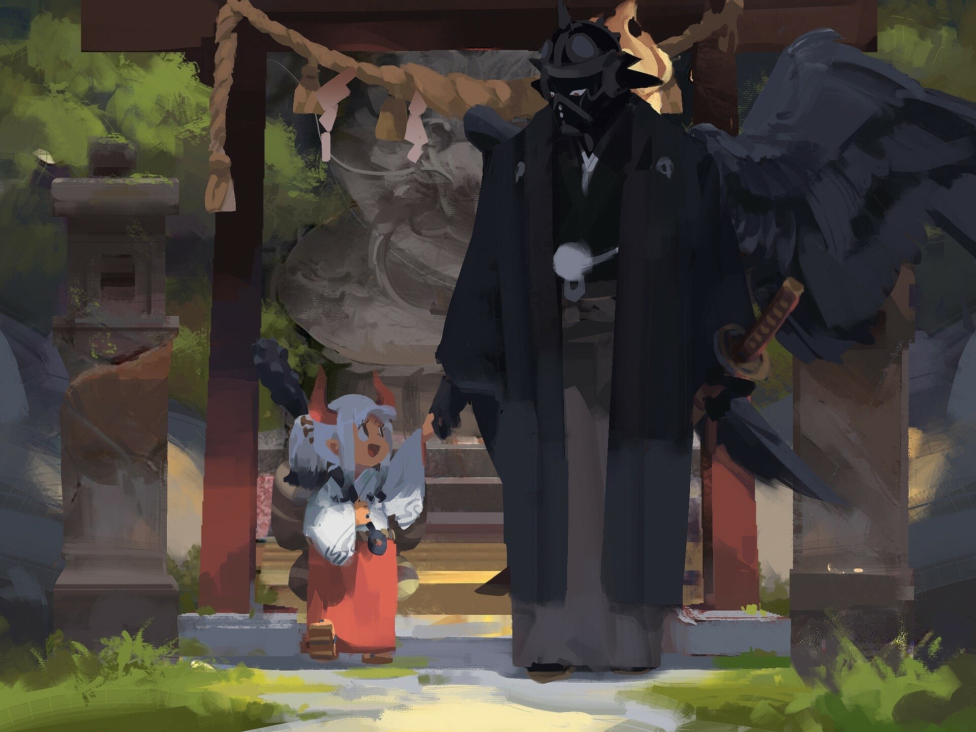 HD anime desktop wallpaper featuring King and Yamato from One Piece, depicted in dynamic poses with vibrant colors and detailed backgrounds.