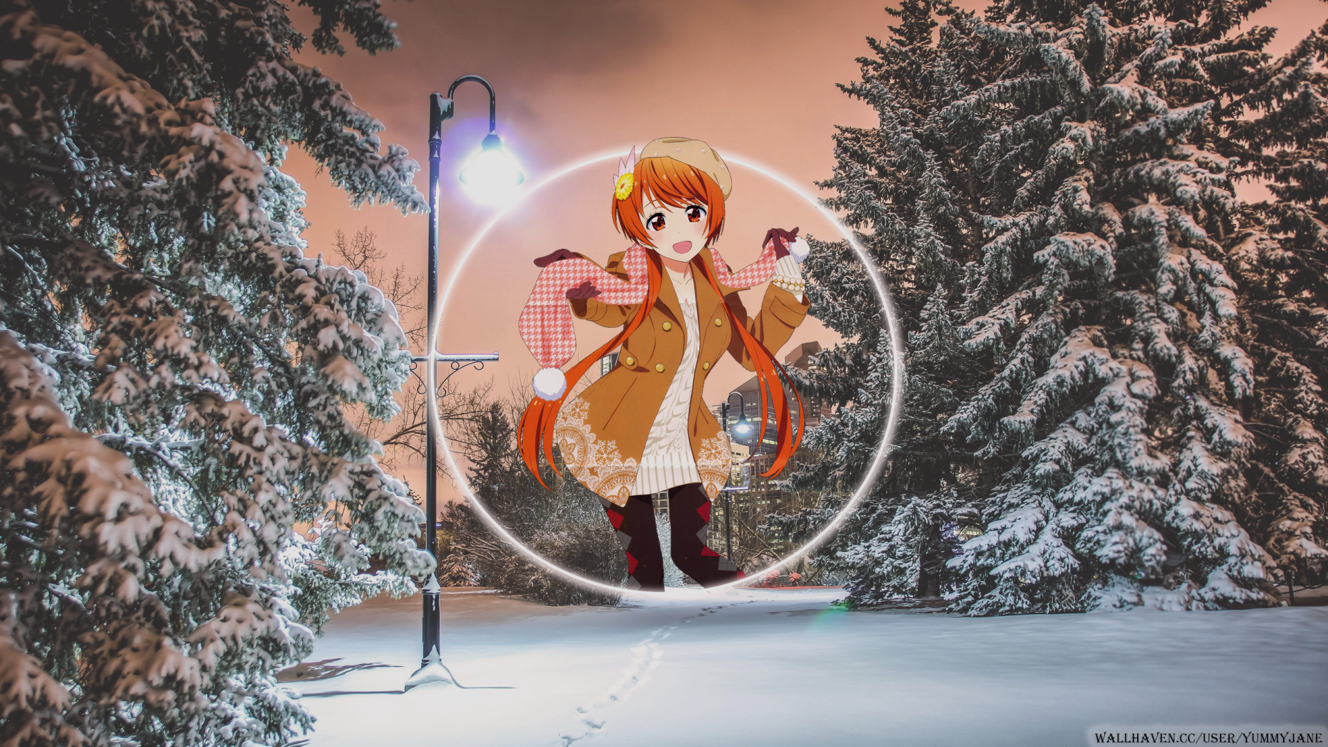 Download Snow Winter Picture-in-picture Marika Tachibana Anime Nisekoi Winter Anime HD Wallpaper