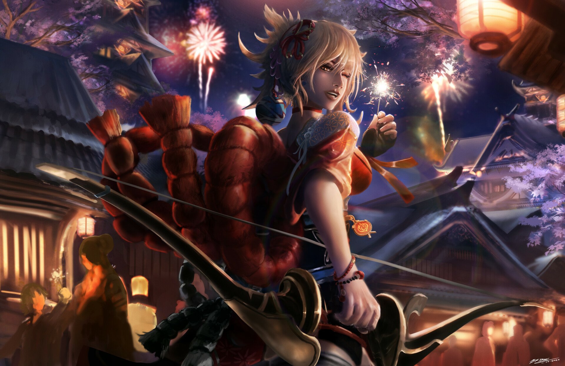 Download Yoimiya (Genshin Impact) Video Game Genshin Impact HD Wallpaper by B o n z a i